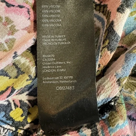 XL By Anthropologie-Robin green blue + pink Paisley tiered ruffle mini dress.XL - Picture 14 of 16